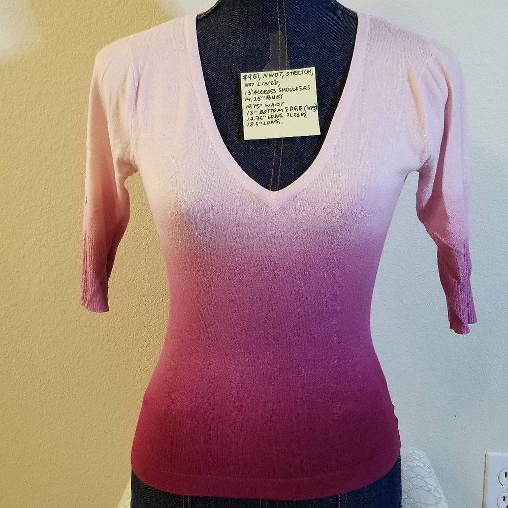 ✅Takeout Knit Burgundy Ombre Top, S #951, B21